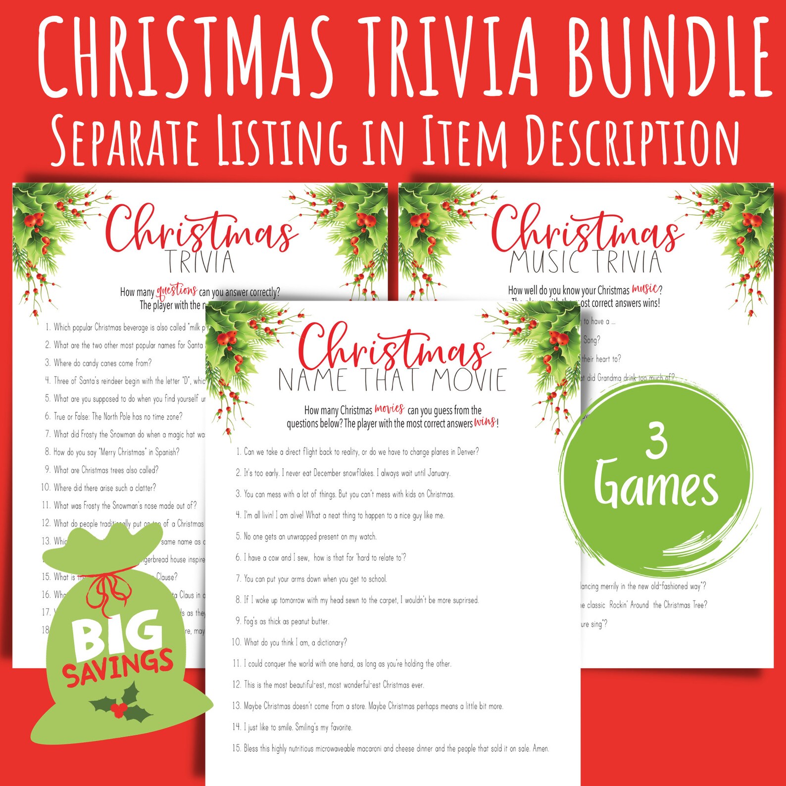 Christmas Gift Exchange Game Printable Christmas Games XMAS Gift Swap