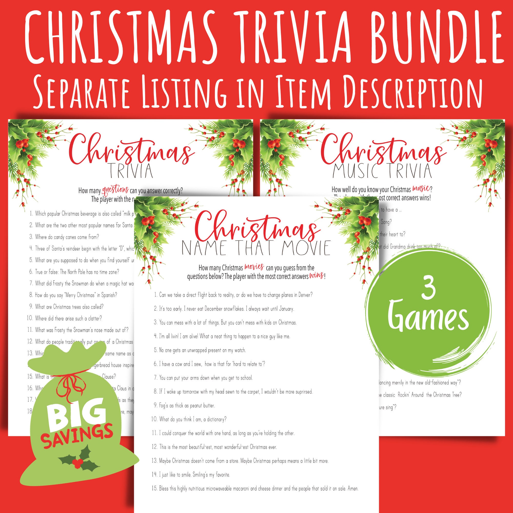 Christmas Gift Exchange Game Printable Christmas Games XMAS Gift Swap