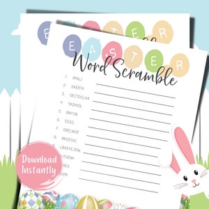 Easter Printable Games, Easter Word Scramble, Printable Kids Games, Easter, Easter Games, Easter Printables, Easter Printables for Kids