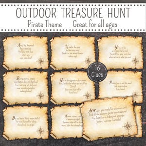 Ahoy! Printable Pirate Adventure Themed Outdoor Scavenger Hunt Game | Pirate Scavenger Hunt | Printable Pirate Themed Birthday Party Game