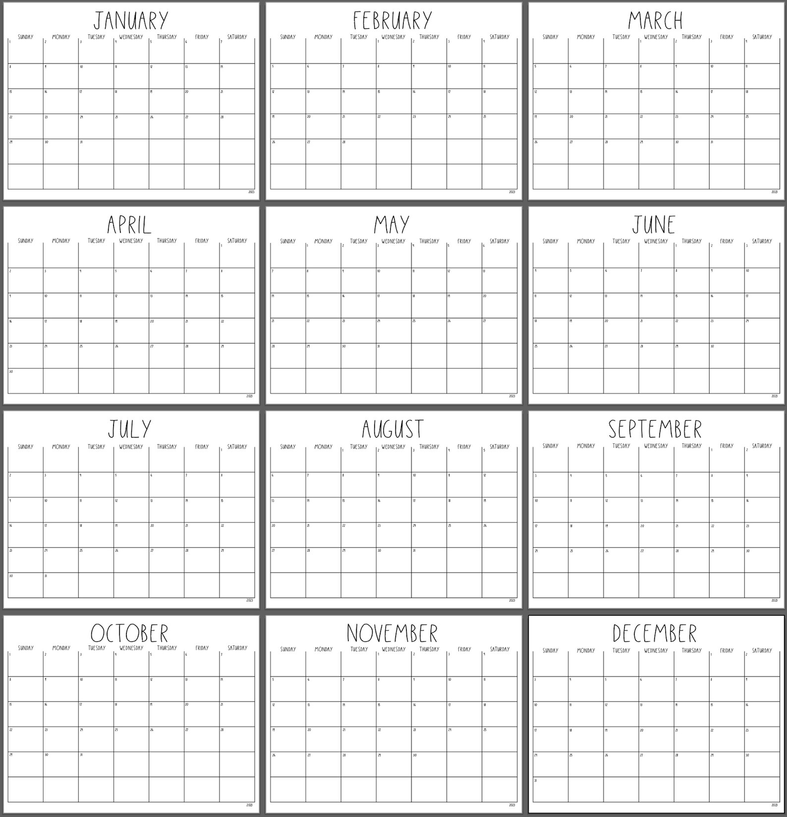 2023 2025 Editable Printable Calendars Cleaning Calendar Etsy