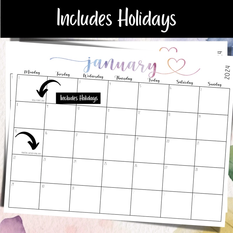 20242025 Printable Calendar Template Editable Family Organizer Monthly