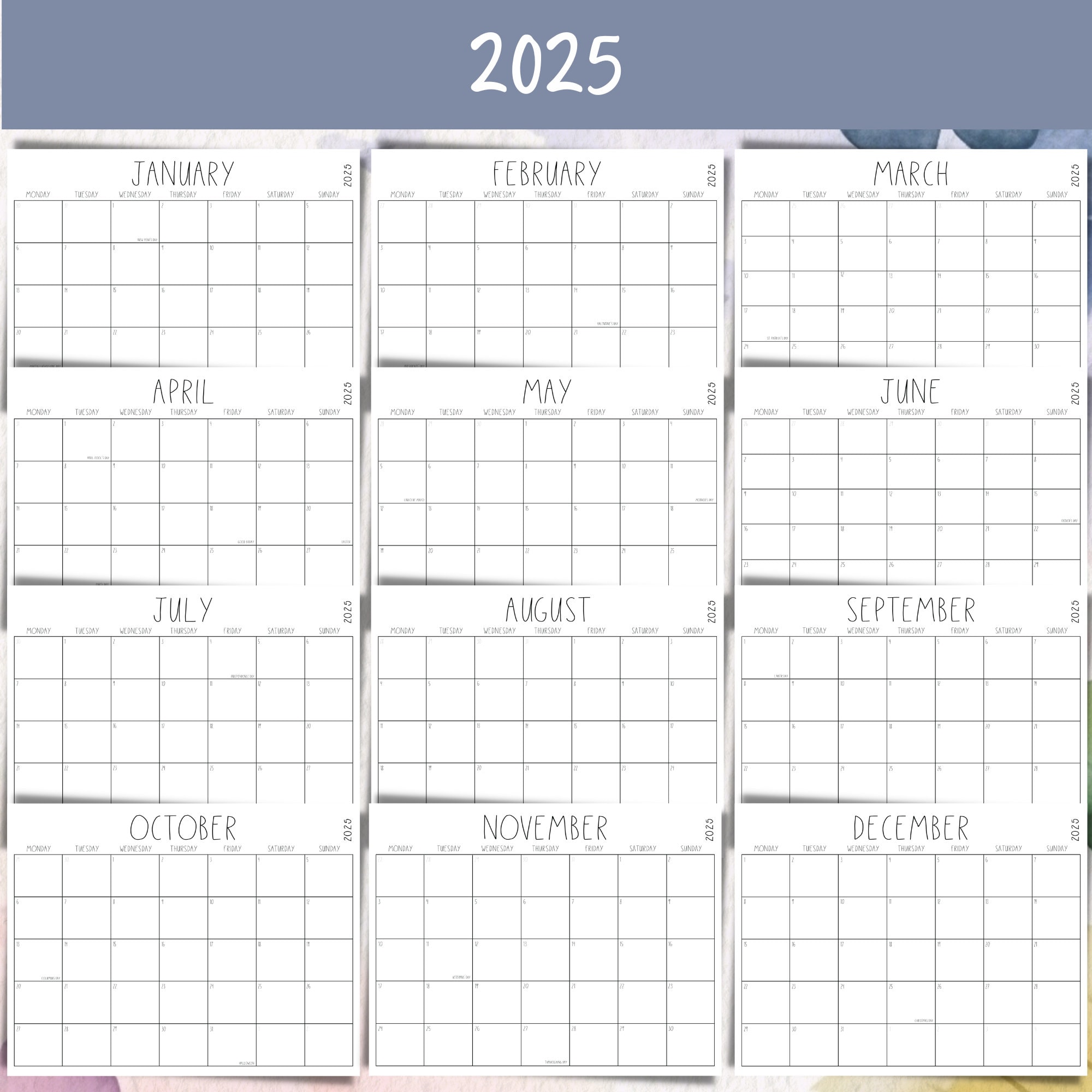 20242025 Printable Calendar Template Editable Family Organizer