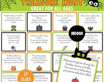 Indoor Halloween Treasure Hunt for Kids | Halloween Scavenger Hunt with Clues | Kids Halloween Party Game | Halloween Hunt for All Ages