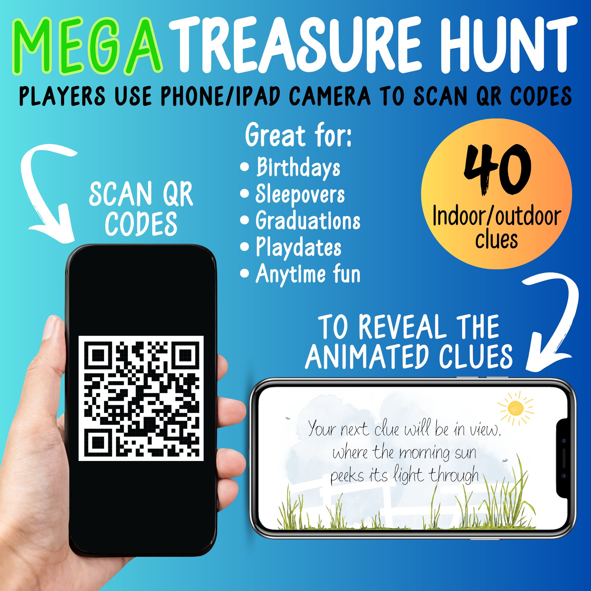 Mega Indoor and Outdoor QR Code Treasure Hunt Kit Interactive Treasure ...