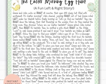 Printable Easter Left Right Game Easter Pass the Gift Story Game Easter Party Game for Kids and Adults Easter Family Game Instant Download