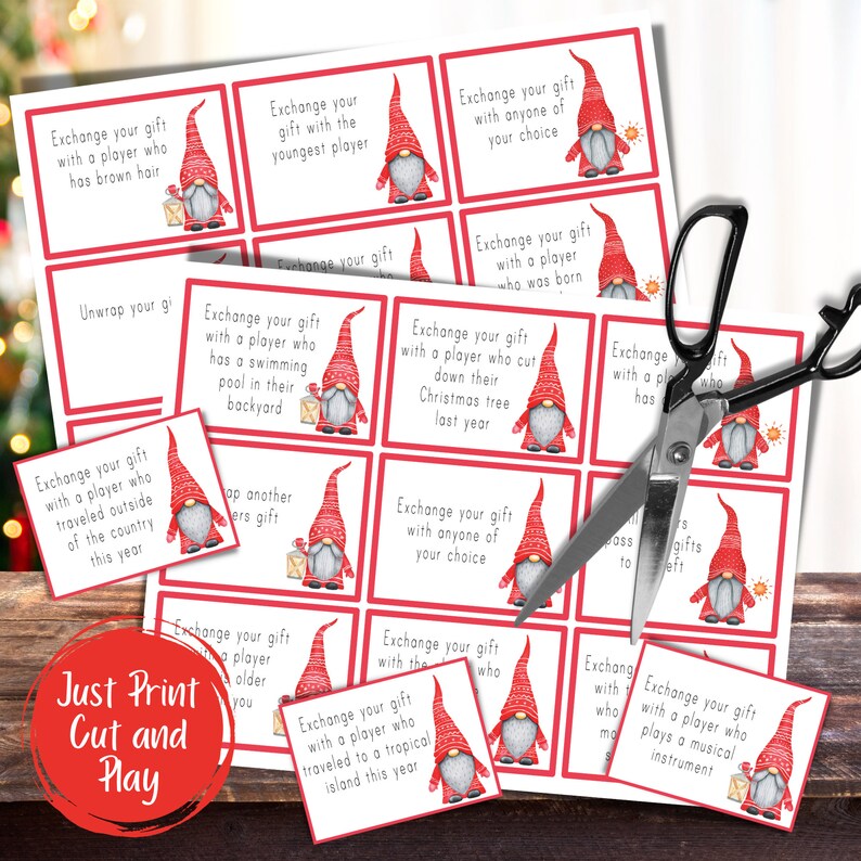 Christmas Gift Exchange Game Printable Christmas Games XMAS Gift Swap