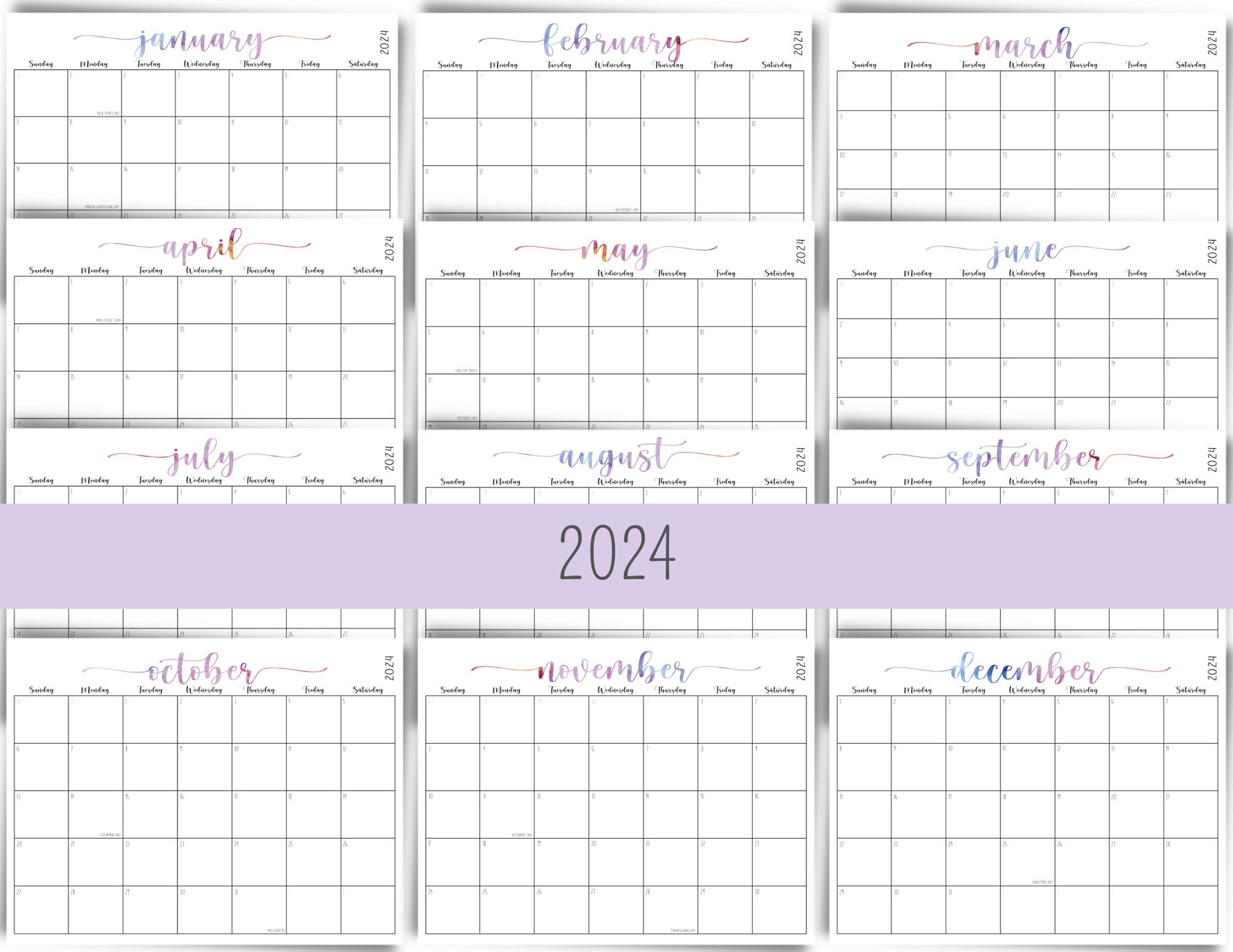 20232025 Editable Printable Calendars Cleaning Calendar Etsy