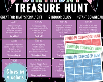 Birthday Scavenger Hunt, Birthday Party Games, Printable Birthday, Treasure Hunt