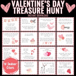 Búsqueda del tesoro del Día de San Valentín / Búsqueda del tesoro de San Valentín / Búsqueda del tesoro de San Valentín / Juegos imprimibles de San Valentín / Día de San Valentín