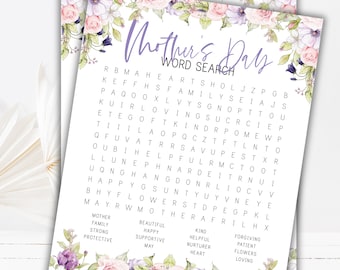 Mother's Day Games | Mother's Day Games Printable | Family Games Printable | Classroom Games | Mother's Day | Word Search
