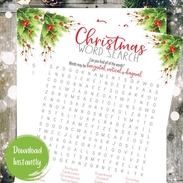 Christmas Printable Games | Christmas Word Find | Christmas Word Search | Christmas Games | Christmas Party Games