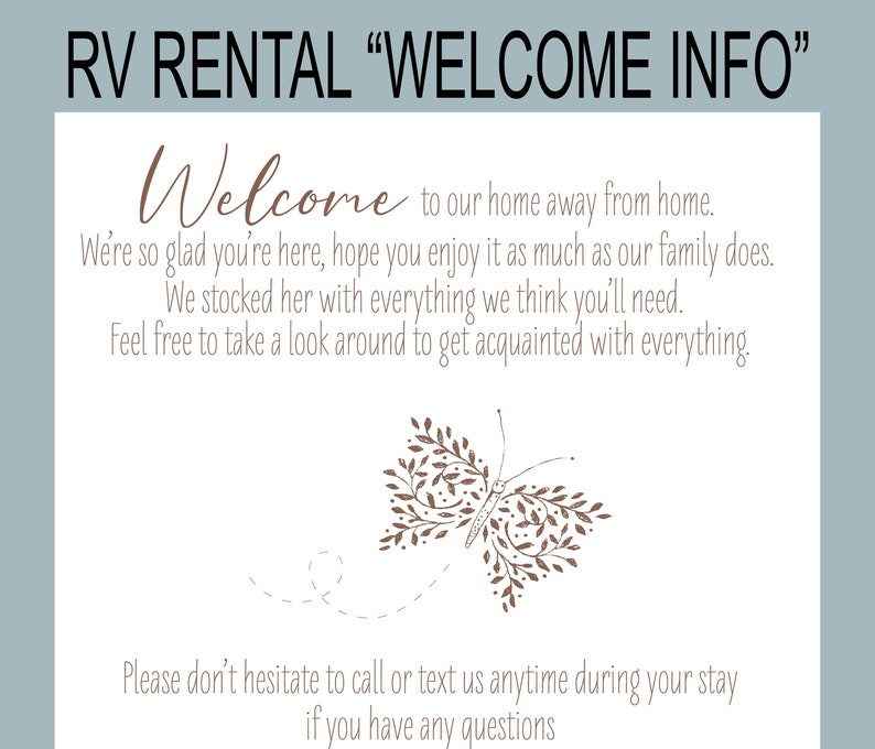 RV Rental Packet Printable RV Letter Etsy