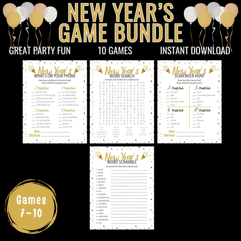 New Years Game Bundle Office Party New Years Games New Years Family