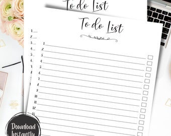Things To Do | Printable To Do List | Printable Checklist | Honey Do List | To Do Template | Project Checklist | Home Improvement List