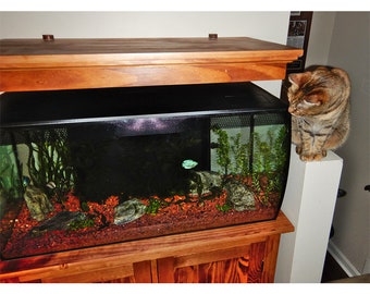 Handmade Personalized Unique Mahogany Wood Lighted Fish Tank Roof for  Decorate Aquarium Top 