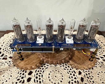 Beautiful Vintage 6-Tubes, Nixie IN-14 Tube Clock, Time, Date, Temperature