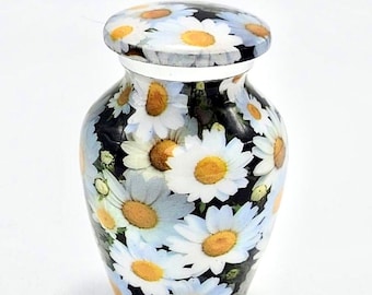 Daisy Floral Keepsake Urn for Human Ashes - 3 Inch