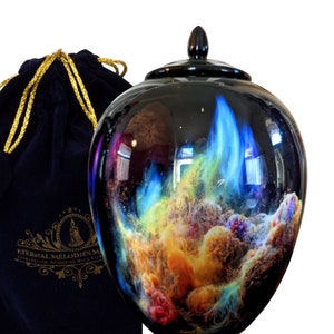 A New Star Is Born Urn for Human Ashes - Spectacular Nebula Cloud Urn - Space Galaxy Urn for Human Ashes - Male and Female Urn for Cremation