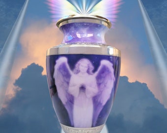 Angel Urn for Ashes - Universe Urn for Ashes and keepsake -  I'm Always With You Angel Urn for Human Ashes - Human adult urn for funeral.