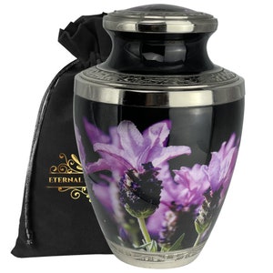 Heaven is Purple Urn for Human Ashes.  Large Urn for Ashes for adults and Children.  Personalized urns and keepsakes.