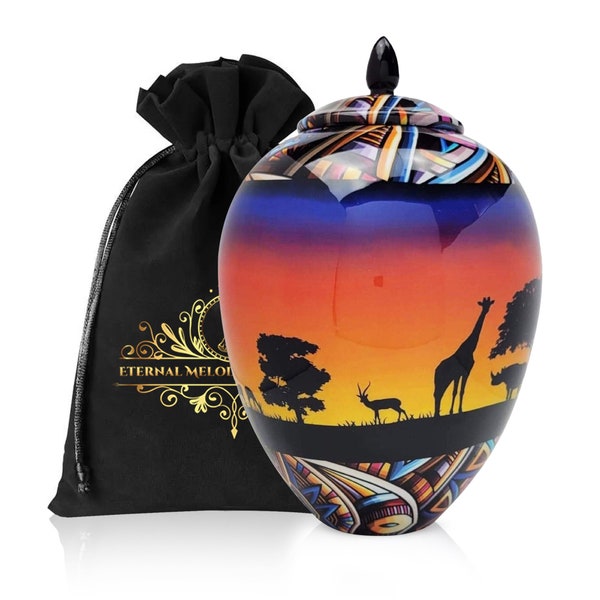 Return to Africa Urn for Ashes -  African Urn for cremation -  Up to 300 lbs