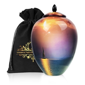 Urna de cremación para cenizas Sunset Sailing: Urna conmemorativa náutica