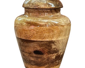 Stunning Mango Wood  Keepsake for Human Ashes , Mango Wood Urn for Human Ashes , Urn for Pet Ashes , Cremates Urn for Ashes