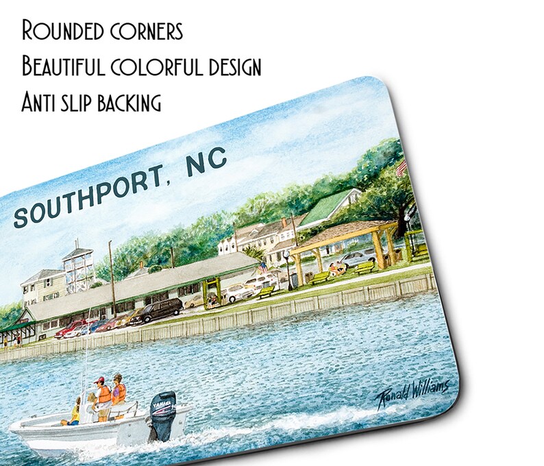 South Port NC Lifestyle Marina and Boating Design Desk Mouse Pad South Port NC Lifestyle Marina and Boating Design Desk Mouse Pad