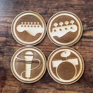 musical instrument themed coasters