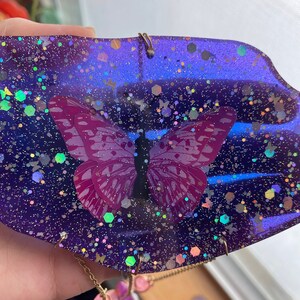Butterfly wall hanging/sun-catcher with crystals