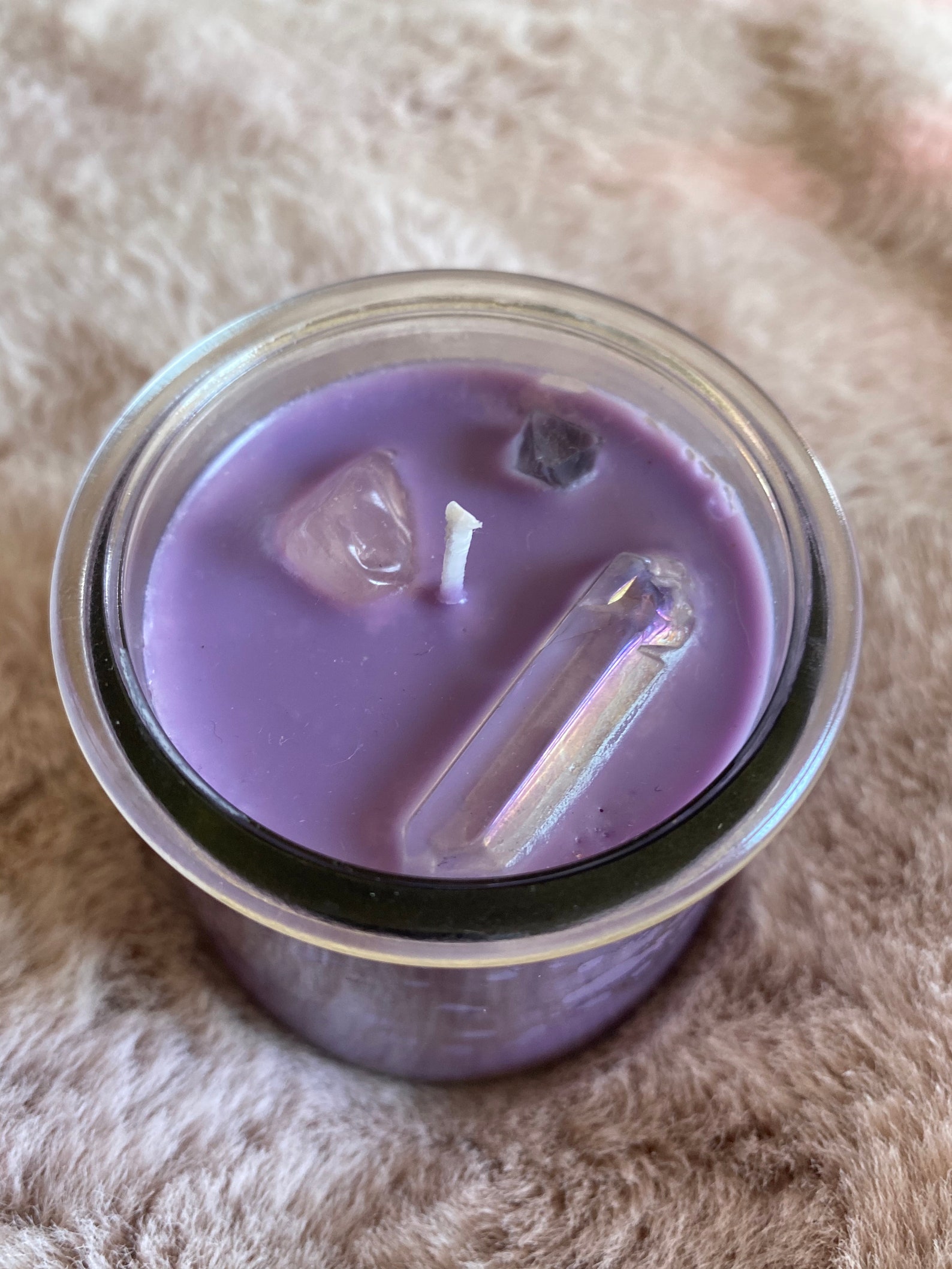 Candle with crystals Etsy