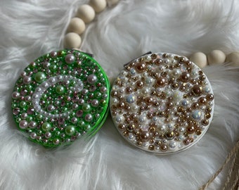 Espejo compacto personalizado Bling, espejo personalizado, regalo de sirvienta de novia