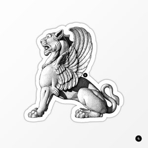 Créatures mythologiques - Griffon ailé - Lots de 2 Stickers