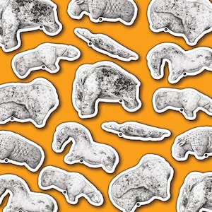 Prehistoric Artifact Stickers - Aurignacian Animals