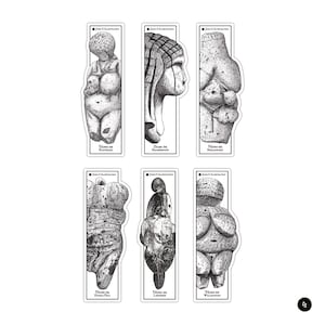 Marcapáginas con artefactos prehistóricos - Venus paleolíticas Lot de 6