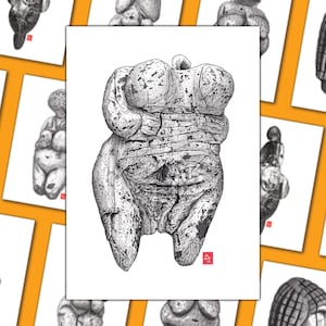 Riproduzioni in formato A4/A5 di reperti preistorici - Venere di Hohle Fels - Veneri paleolitiche