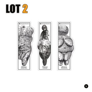 Marcapáginas con artefactos prehistóricos - Venus paleolíticas Lot 2