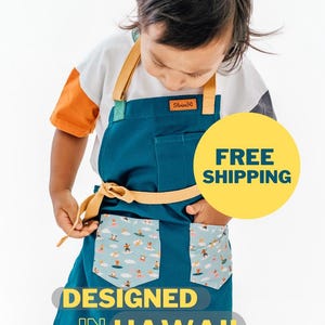 Gift for Kids Apron for Cooking Montessori Apron for Kids Play Gender Neutral Apron for Kids Cooking for Play Kitchen Apron for Toddler Chef