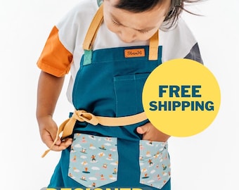 Gift for Kids Apron for Cooking Montessori Apron for Kids Play Gender Neutral Apron for Kids Cooking for Play Kitchen Apron for Toddler Chef