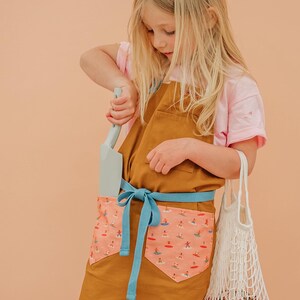 Boho Kids Apron: Cotton Canvas Play Apron with Pockets