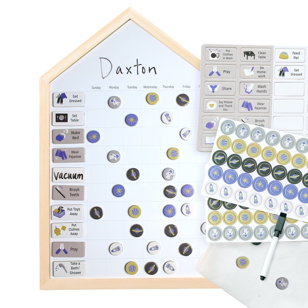 Responsibility Chart Whiteboard Modern/minimalistic Wood Chore