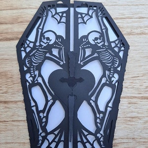 Skeleton Heart Coffin Card SVG Digital Download