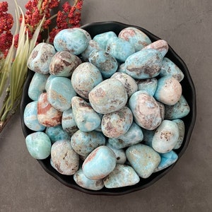 Larimar Tumbled Stones | Polished Tumbled Larimar Crystal Gemstones | Shop Metaphysical Crystals, Throat, Third Eye Chakras