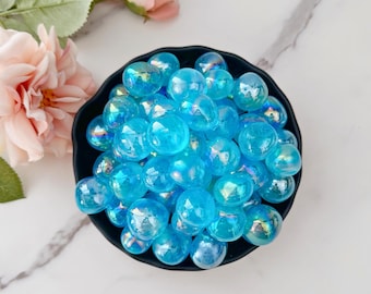 Piedra pulida de cuarzo Aqua Aura / Cristal de cuarzo Aqua Aura pulido / Comprar cristales metafísicos, Chakra de la garganta