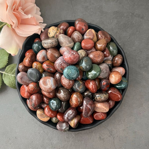 Fancy Jasper Tumbled Stones | Polished Fancy Jasper Gemstones | Shop Metaphysical Crystals for Root and Heart Chakras