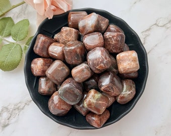 Hessonite Garnet Tumbled Stones | Polished Hessonite Gemstone Crystal | Cinnamon Stone | Shop Metaphysical Crystals, Root & Sacral Chakra