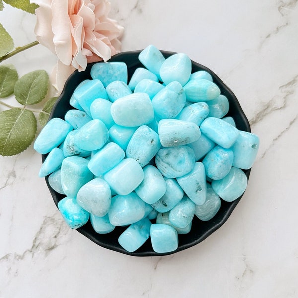 Blue Aragonite Tumbled Stones | Polished Blue Aragonite Crystal | Shop Metaphysical Crystals for Throat Chakra