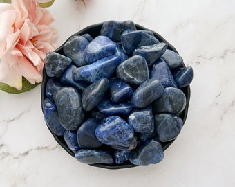 Sodalite Tumbled Stones | Polished Blue Sodalite Crystals | Shop Metaphysical Crystals for Third Eye, Throat Chakras