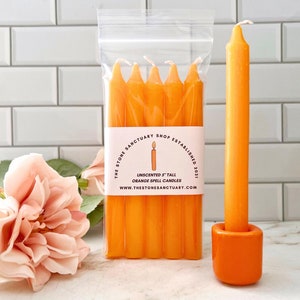 5&quot; Orange Unscented Spell Candles, Orange Witch Chime Candles for Spells, Ritual Candles, Small Bulk Candles, Orange Candles, Spellwork